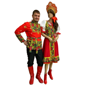 Русский народный костюм женский с рисунком Хохлома Ярославна KDC