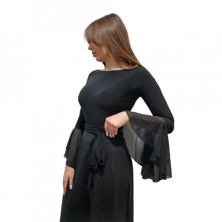 Боди с длинными рукавами из шифона Рокси FASHDAN