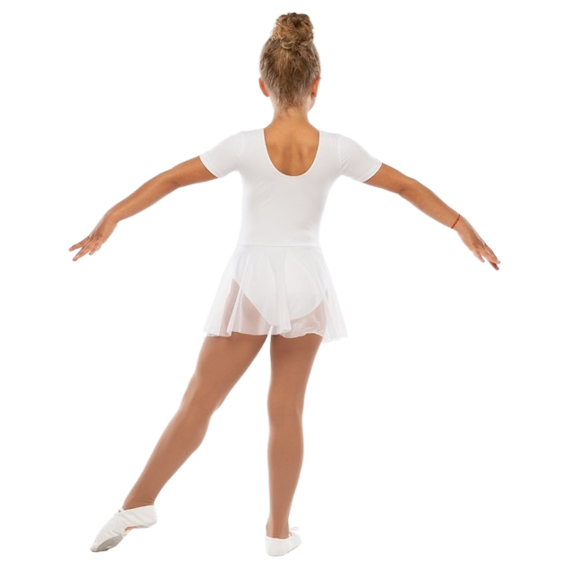 Купальник гимнастический, рукав - футболка, юбка - сетка ДГ880 Korri