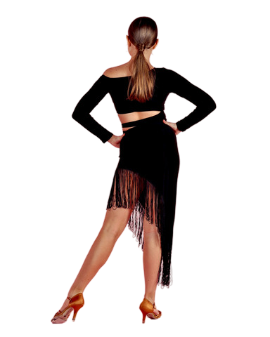 Платье Латина с завязкой и бахромой TOP Dance