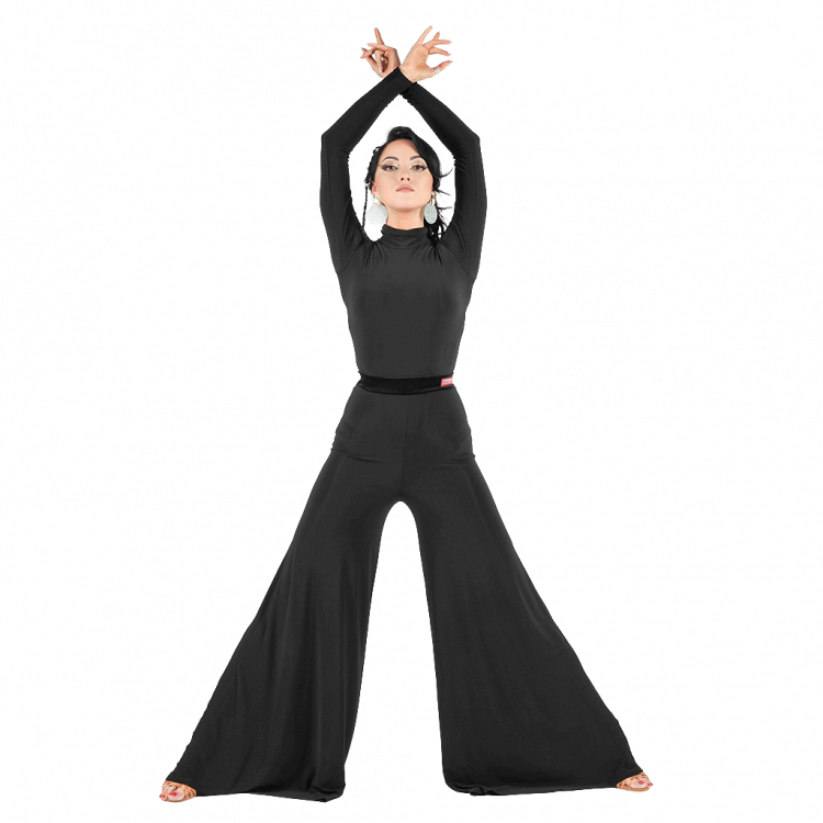 Брюки клеш для танцев с бархатным поясом и завышенной талией TOP Dance